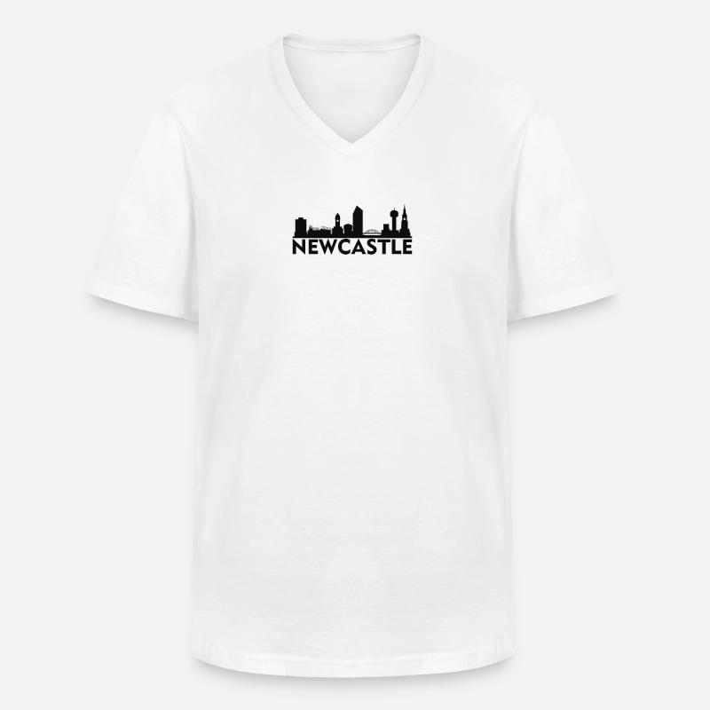 Newcastle Großbritannien Skyline Geschenkidee - Männer-T-Shirt mit V-Ausschnitt - Weiß