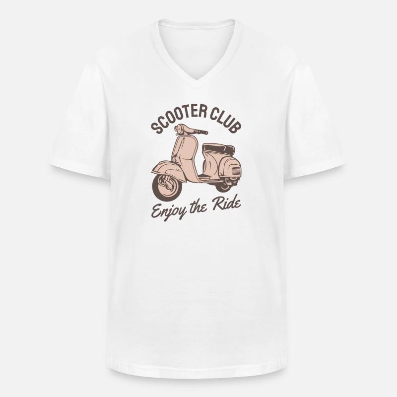 Motorroller Roller Rollerfahrer Geschenk - Männer-T-Shirt mit V-Ausschnitt - Weiß