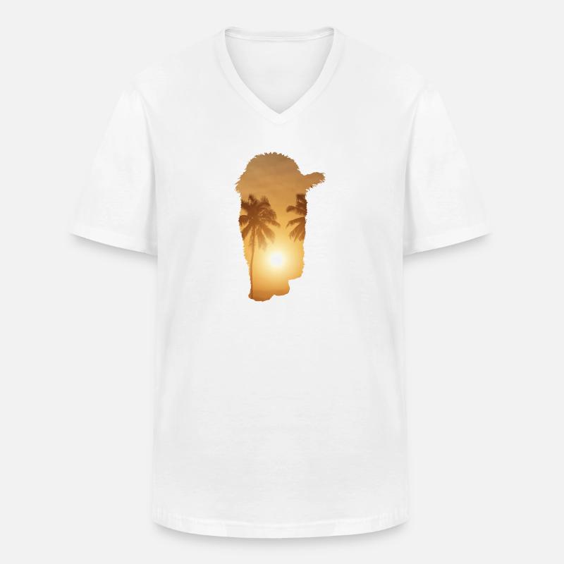 Sommerstrand - Doodle - Männer-T-Shirt mit V-Ausschnitt - Weiß