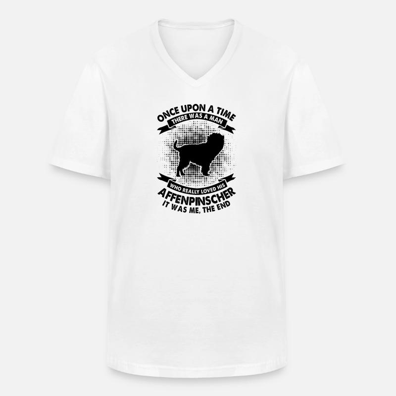 Es War Einmal - Affenpinscher - Männer-T-Shirt mit V-Ausschnitt - Weiß