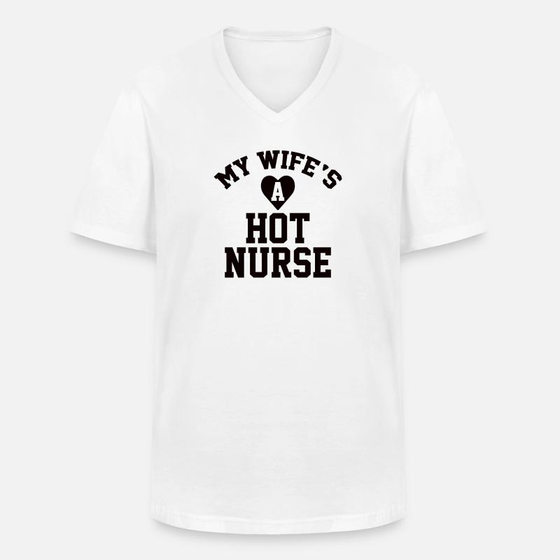Ehefrau Krankenschwester Mutter Medizin Stethoskop - Männer-T-Shirt mit V-Ausschnitt - Weiß