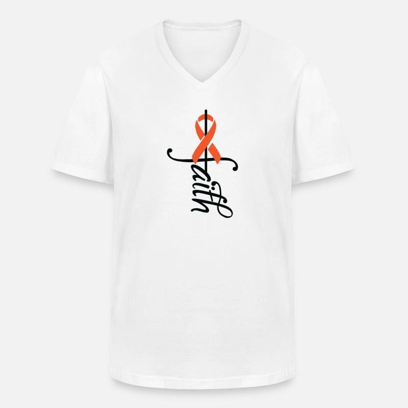 Ribbon COPD-Bewusstsein - Männer-T-Shirt mit V-Ausschnitt - Weiß