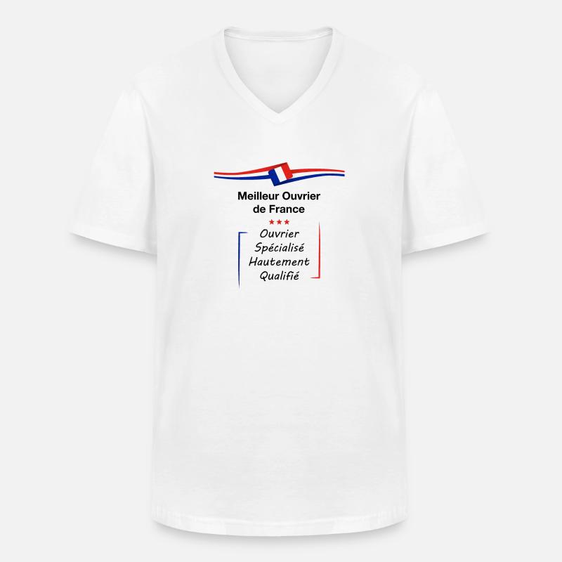 Bester Arbeiter Frankreichs MOF - Männer-T-Shirt mit V-Ausschnitt - Weiß