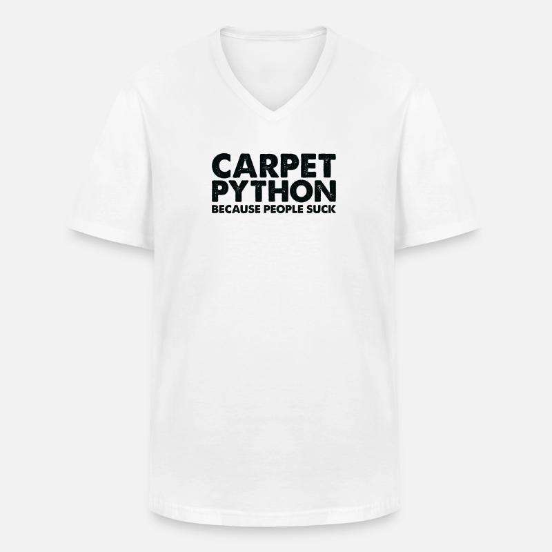 People suck carpet python snake - Men's V-Neck T-Shirt - white