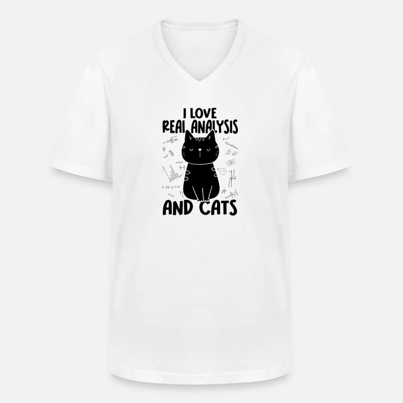Ich Liebe Katzen - Echte Analyse - Männer-T-Shirt mit V-Ausschnitt - Weiß