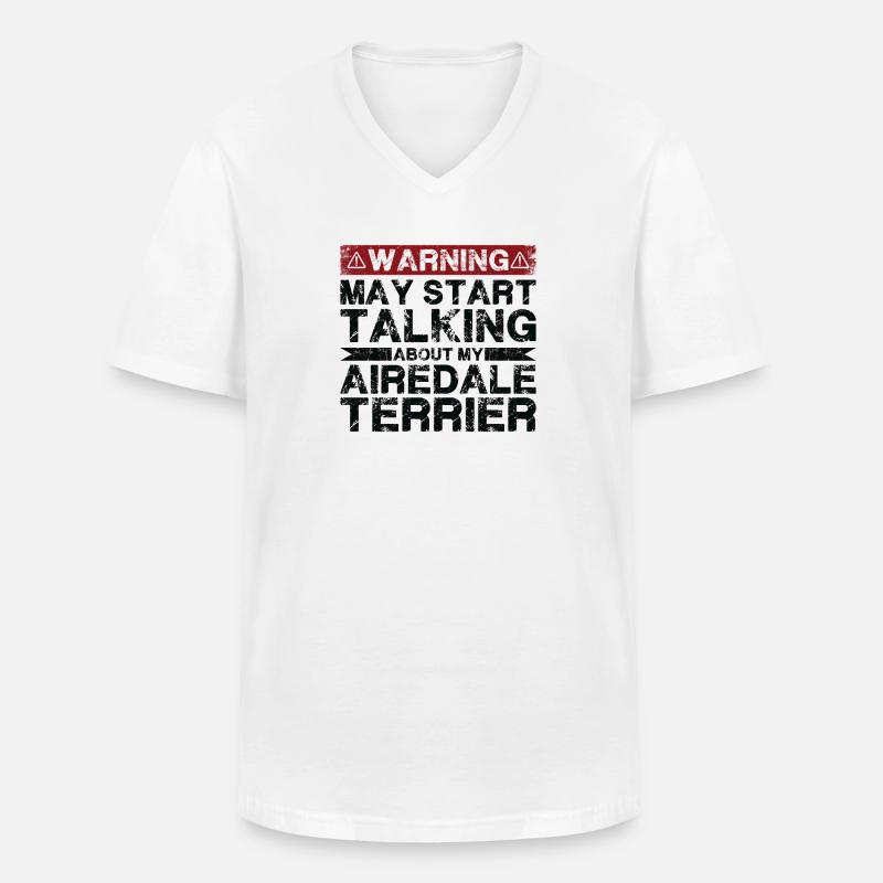 Apropos Airedale-Terrier - Männer-T-Shirt mit V-Ausschnitt - Weiß