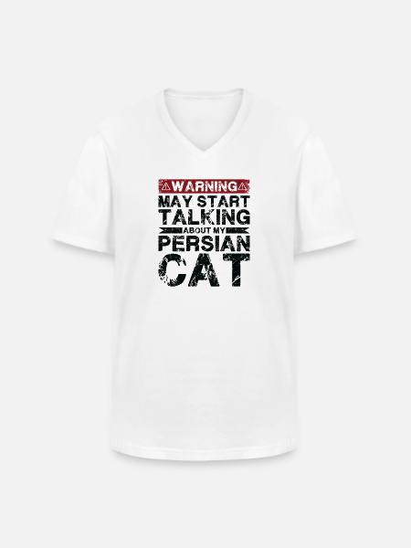 Apropos Perserkatze - Männer-T-Shirt mit V-Ausschnitt - Weiß