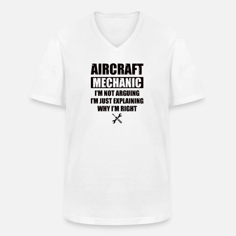 Flugzeugmechaniker Mechnaiker Held Flugzeug - Männer-T-Shirt mit V-Ausschnitt - Weiß