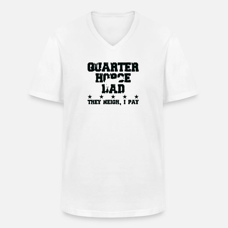 Pferdevater - Quarter Horse - Männer-T-Shirt mit V-Ausschnitt - Weiß