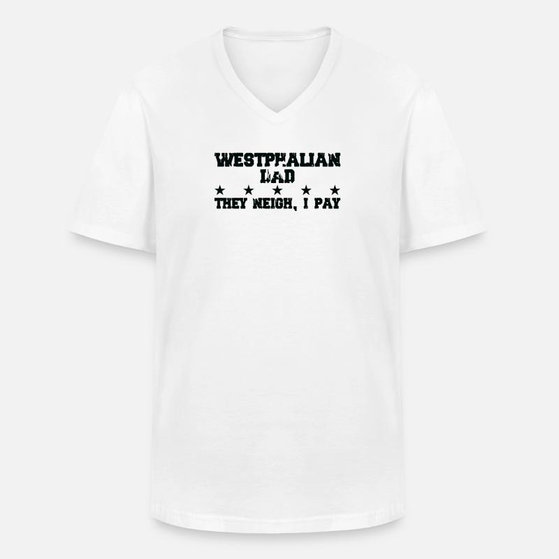 Pferdedad - Westfalianer - Männer-T-Shirt mit V-Ausschnitt - Weiß