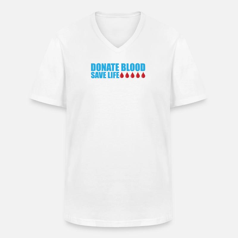 Blutspende Blutspenden Blutspender - Männer-T-Shirt mit V-Ausschnitt - Weiß
