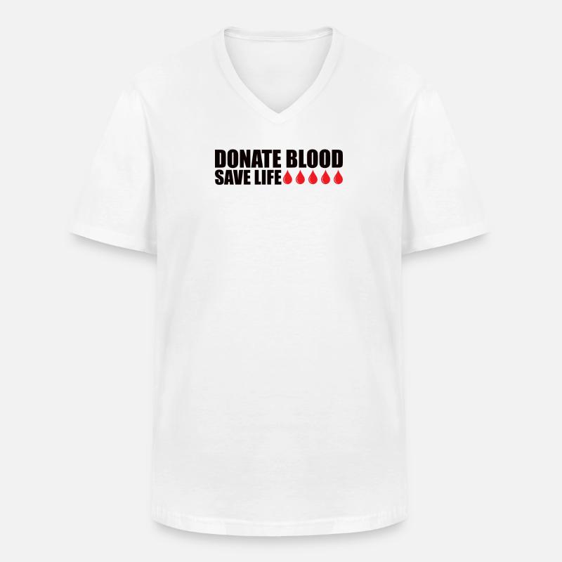 Blutspende Blutspenden Blutspender - Männer-T-Shirt mit V-Ausschnitt - Weiß
