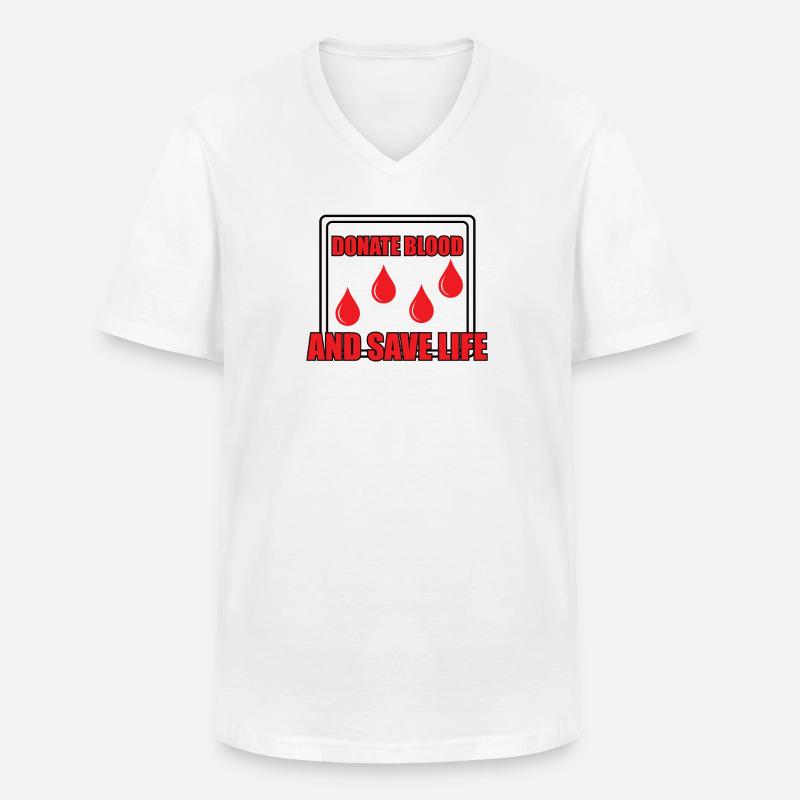 Blutspende Blutspenden Blutspender - Männer-T-Shirt mit V-Ausschnitt - Weiß