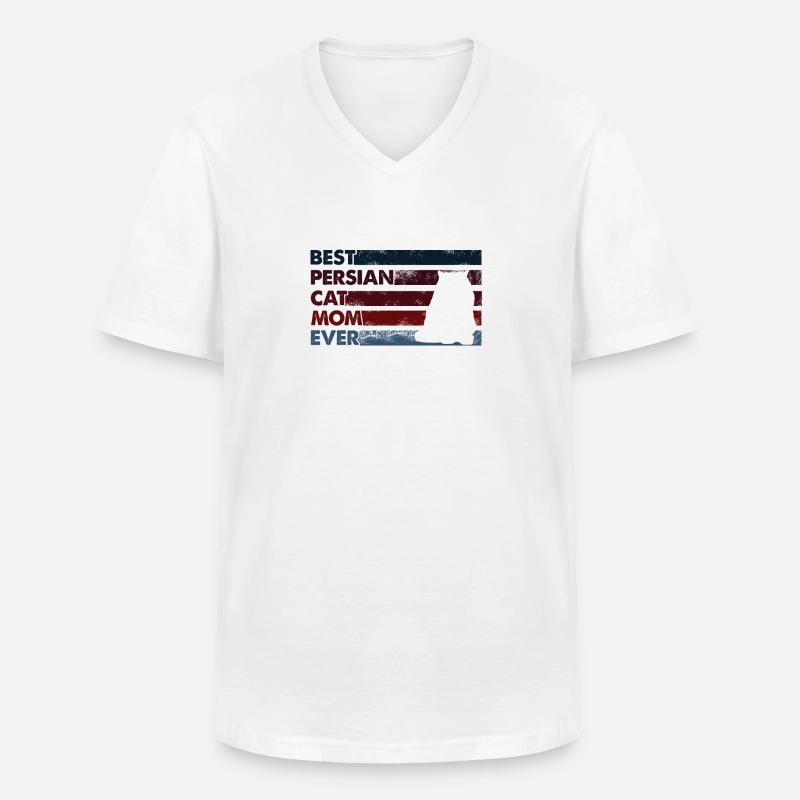 Beste Mutter Aller Zeiten - Perserkatze - Männer-T-Shirt mit V-Ausschnitt - Weiß