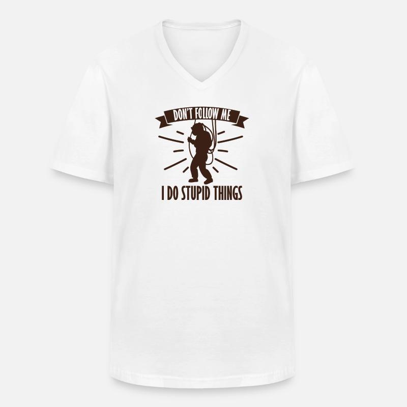 Divers do stupid things - Männer-T-Shirt mit V-Ausschnitt - Weiß
