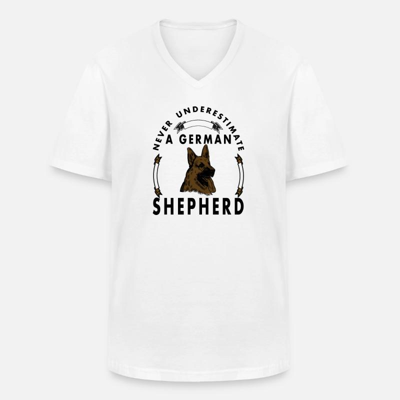 Deutscher Schäferhund Hunde Sprüche Geschenkidee - Männer-T-Shirt mit V-Ausschnitt - Weiß