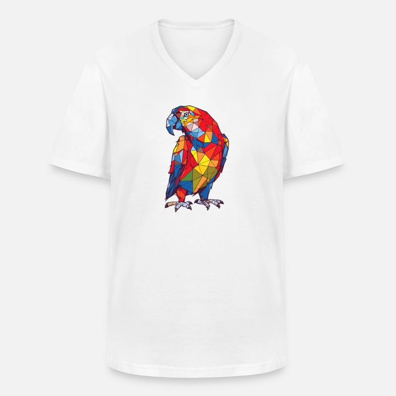 Papagei - Männer-T-Shirt mit V-Ausschnitt - Weiß