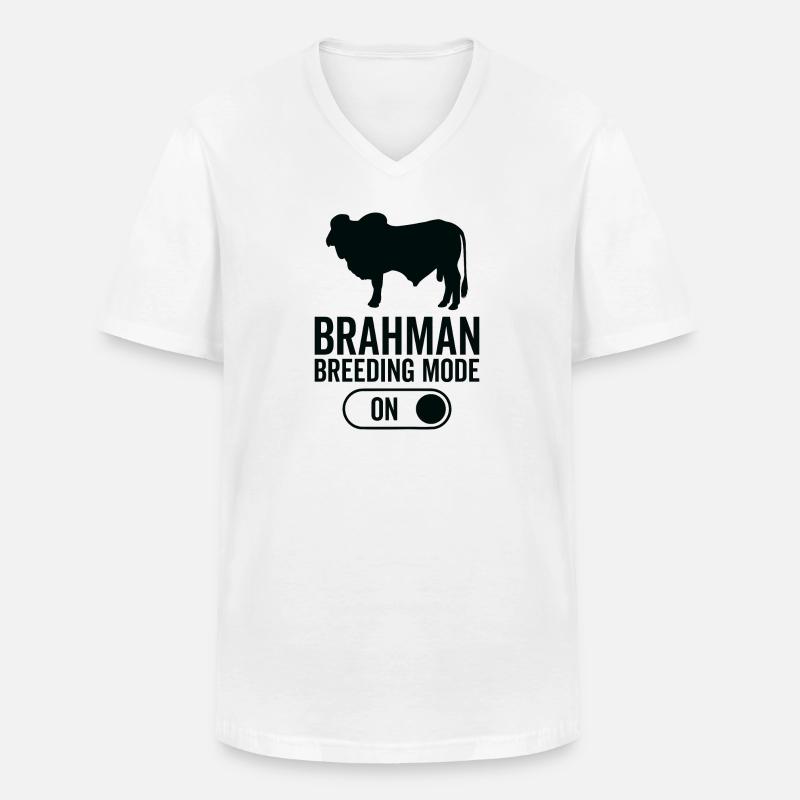Kuhzuchtmodus Auf - Brahman - Männer-T-Shirt mit V-Ausschnitt - Weiß