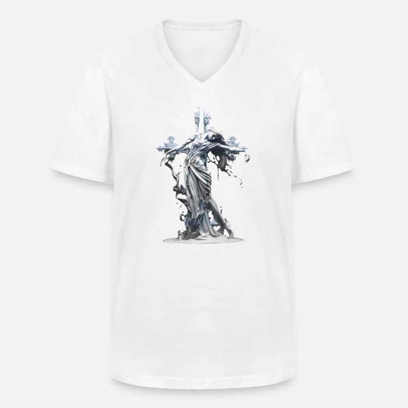 Déesse glacée du fleuve - T-shirt col V Homme - blanc
