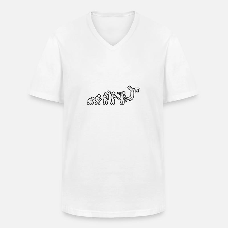 Evolution Basketball White Grunge - Männer-T-Shirt mit V-Ausschnitt - Weiß