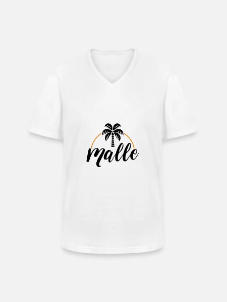 Malle Palme - Men's V-Neck T-Shirt - white