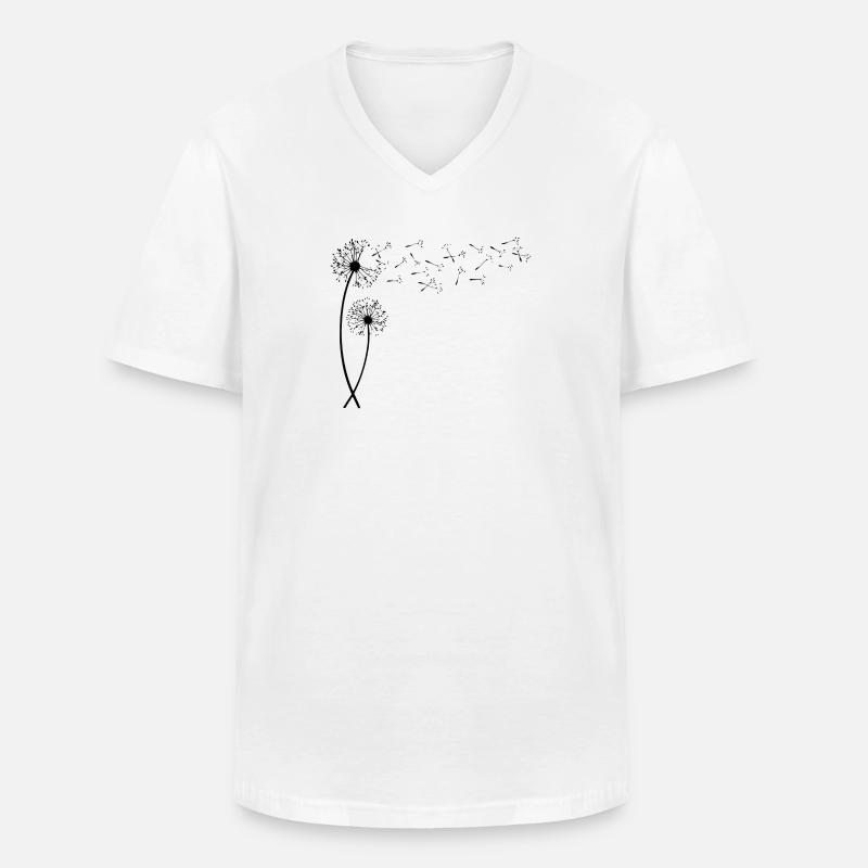 Pusteblume mit fliegenden Samen. Geschenk - Männer-T-Shirt mit V-Ausschnitt - Weiß