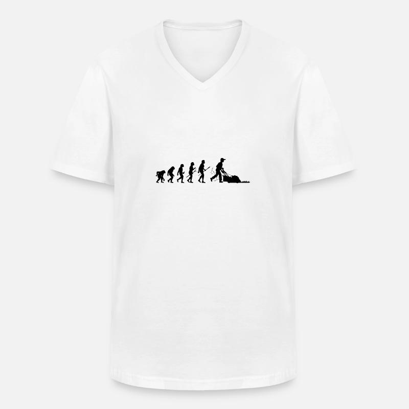 Gärtner Evolution Rasenmäher Aufsitzmäher Gartenar - Männer-T-Shirt mit V-Ausschnitt - Weiß