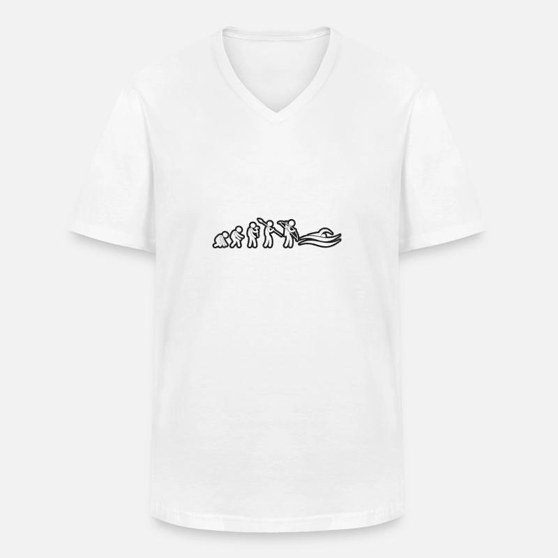 Evolution Swim White Grunge - Männer-T-Shirt mit V-Ausschnitt - Weiß