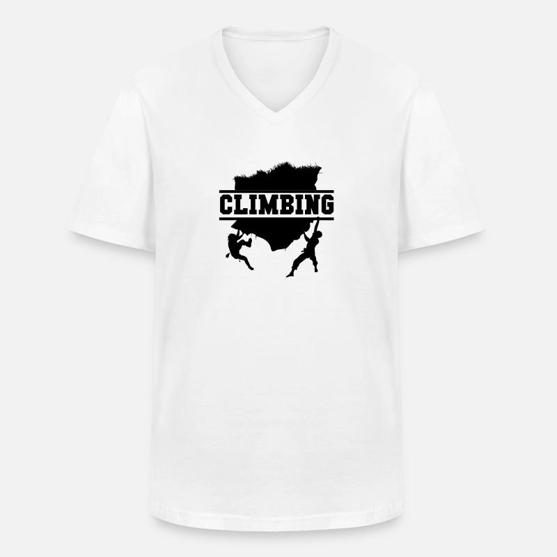 Klettern Boulderer Bouldern Kletterer Geschenk - Männer-T-Shirt mit V-Ausschnitt - Weiß