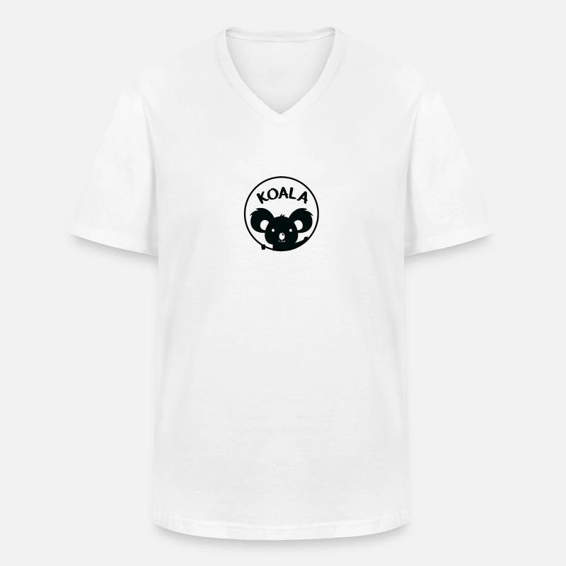 Koala - Männer-T-Shirt mit V-Ausschnitt - Weiß