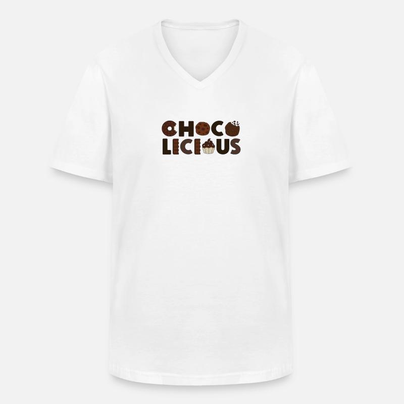 Schokoladen Design - CHOCO LICIOUS - Männer-T-Shirt mit V-Ausschnitt - Weiß