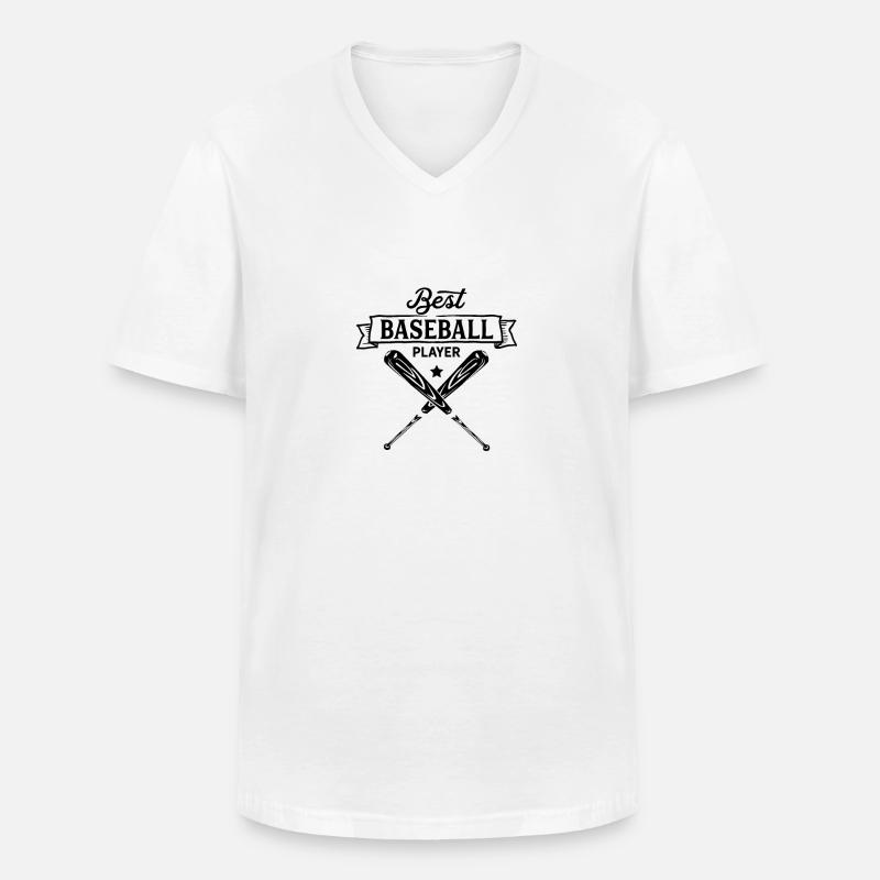 Baseball Baseball Baseball Baseball - Männer-T-Shirt mit V-Ausschnitt - Weiß