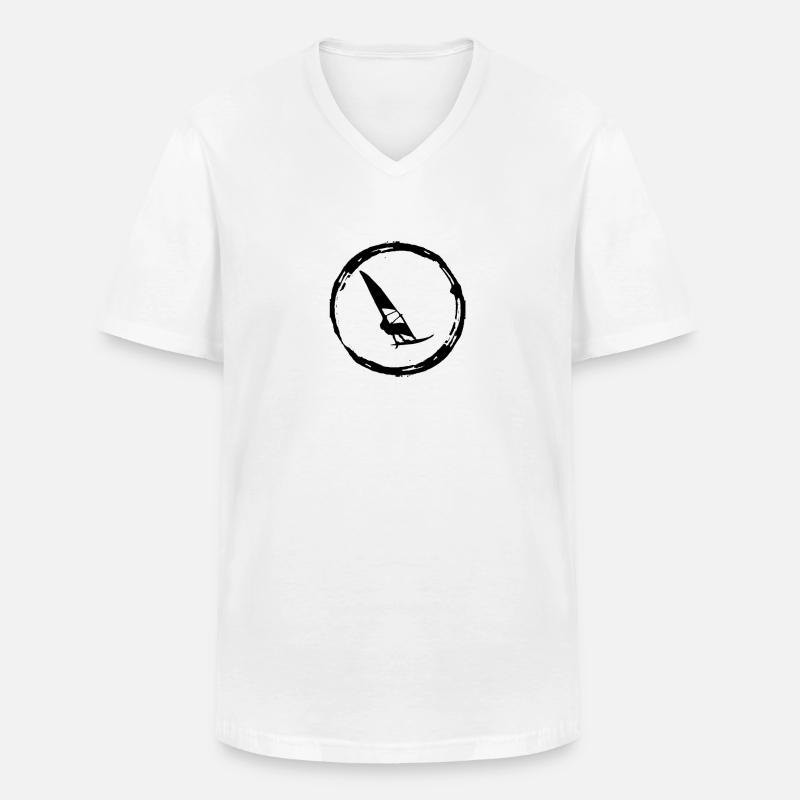 Wind Windsurf Surfboard Windsurfer Windsurfen - Männer-T-Shirt mit V-Ausschnitt - Weiß