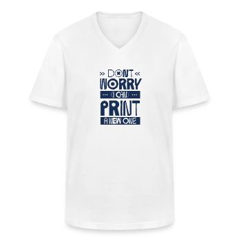 3D Druck Drucker Drucken 3D - Männer-T-Shirt mit V-Ausschnitt - Weiß - Vorne - AI Model Male 185 light (185cm)