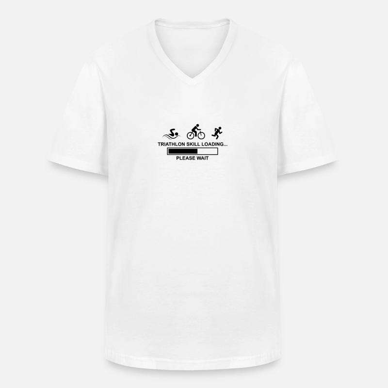 Triathlon skill loading... please wait - Männer-T-Shirt mit V-Ausschnitt - Weiß