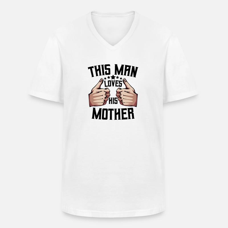 Mutter und Sohn - Männer-T-Shirt mit V-Ausschnitt - Weiß