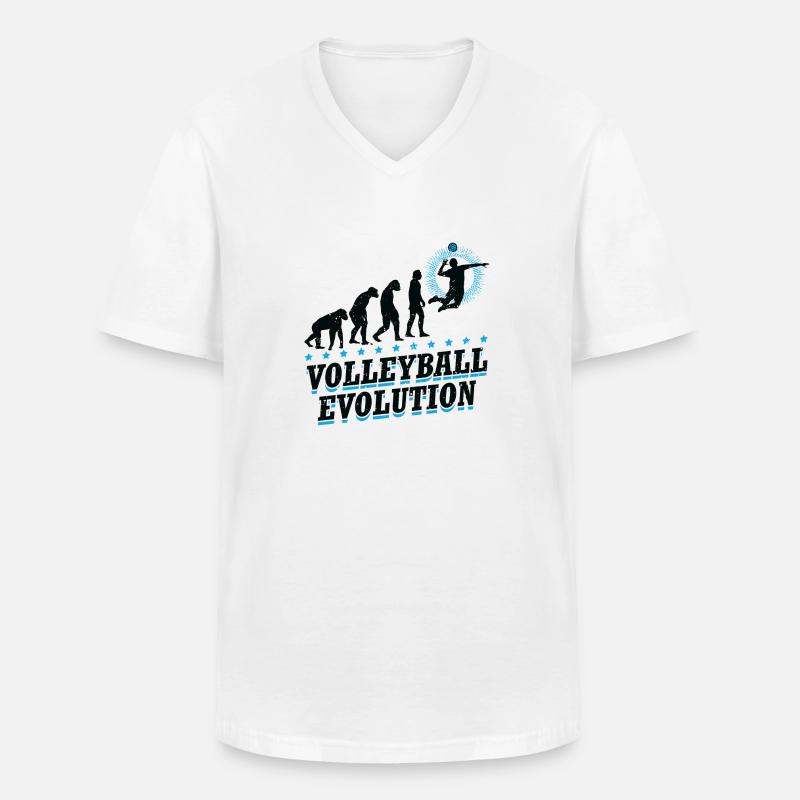 Evolution Volleyball Team Beachvolleyball - Männer-T-Shirt mit V-Ausschnitt - Weiß