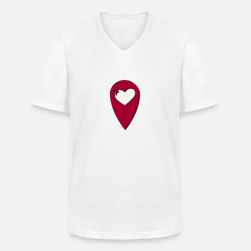 Standort Herz - Männer-T-Shirt mit V-Ausschnitt - Weiß