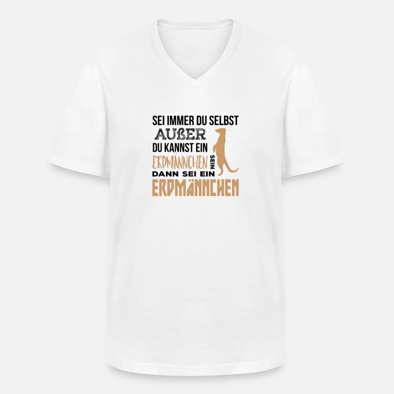 Erdmännchen Geschenk - Männer-T-Shirt mit V-Ausschnitt - Weiß