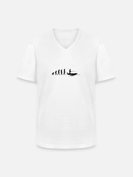 Evolution Fischer |Evolution Angler - Männer-T-Shirt mit V-Ausschnitt - Weiß