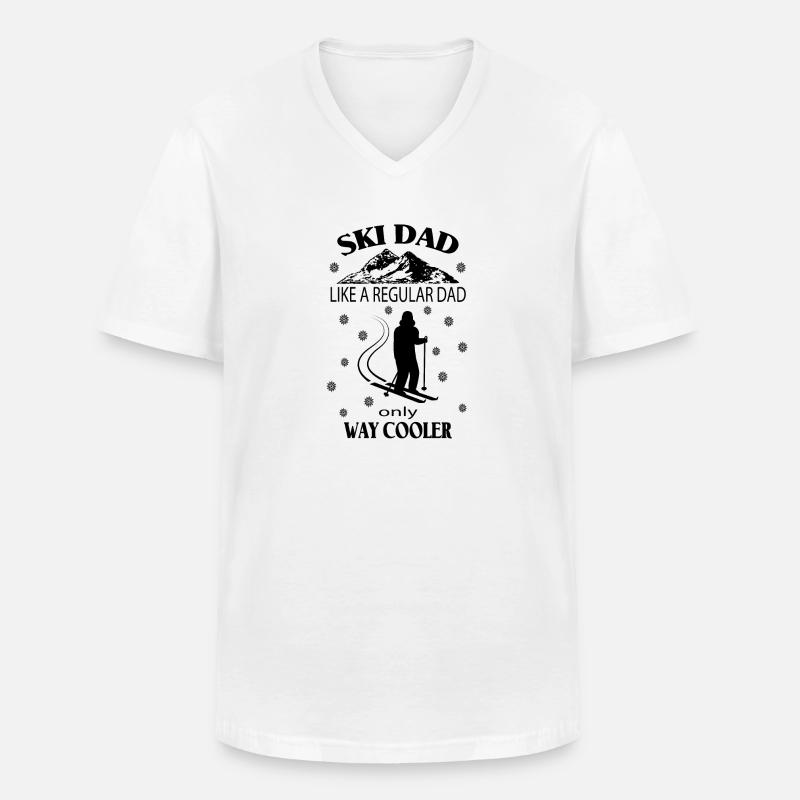 Ski Dad like a regular Dad only cooler - Ski Daddy - Männer-T-Shirt mit V-Ausschnitt - Weiß
