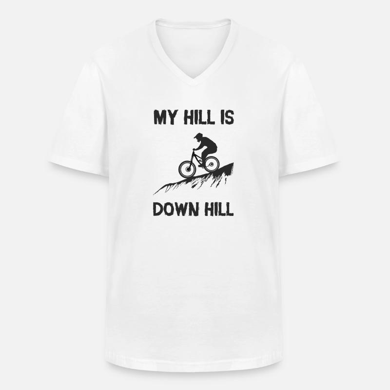 My Hill Is Down Hill - Männer-T-Shirt mit V-Ausschnitt - Weiß