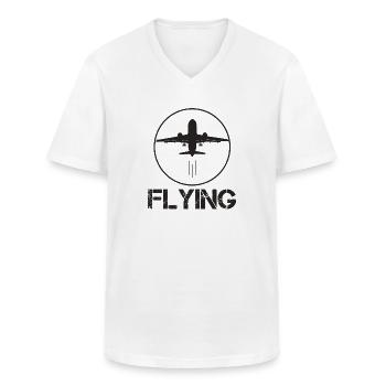 Fliegen - Männer-T-Shirt mit V-Ausschnitt - Weiß - Vorne - AI Model Male 185 light (185cm)