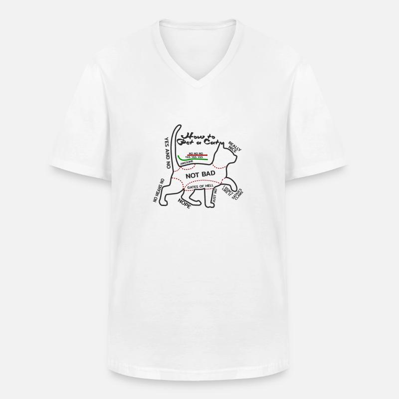 Eine Katze Streicheln - Männer-T-Shirt mit V-Ausschnitt - Weiß