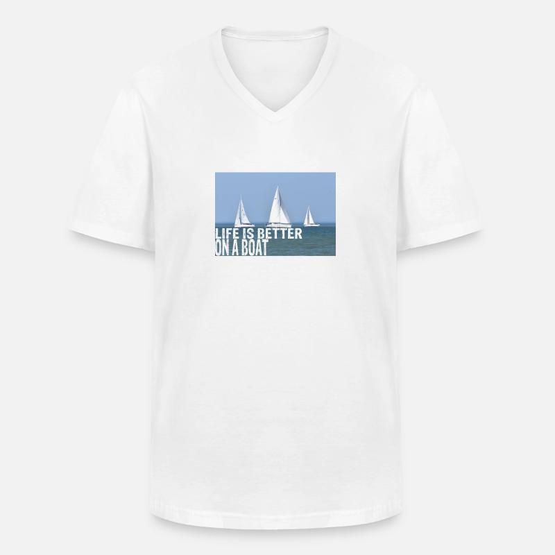 Skipper - Männer-T-Shirt mit V-Ausschnitt - Weiß