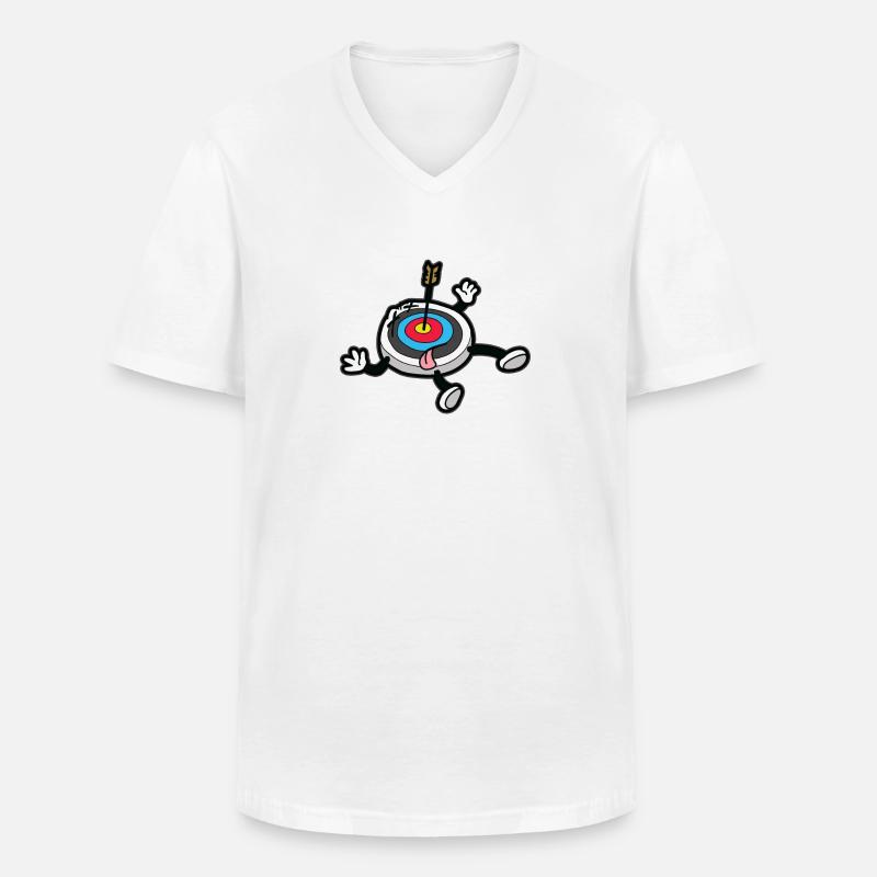 Cible morte avec tir à l'arc arc et flèche - T-shirt col V Homme - blanc