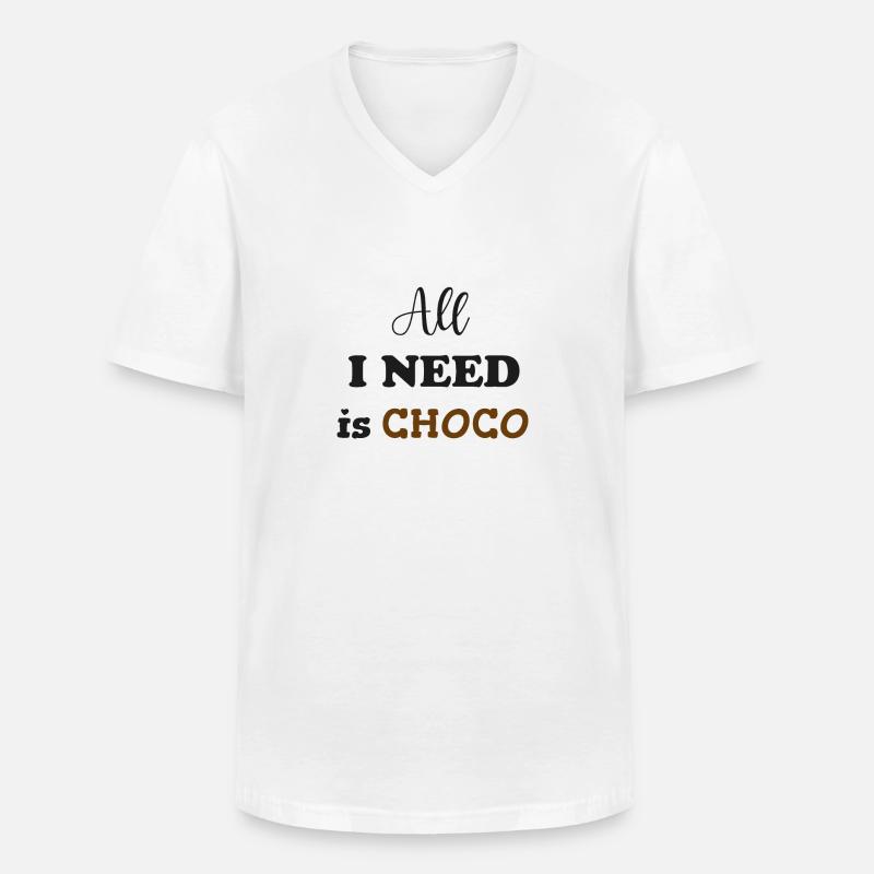 All i need is choco - Männer-T-Shirt mit V-Ausschnitt - Weiß