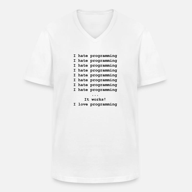 Entwickler Informatiker - Männer-T-Shirt mit V-Ausschnitt - Weiß