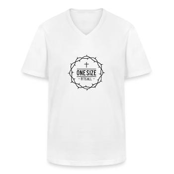 Christlich - Dornenkrone - Männer-T-Shirt mit V-Ausschnitt - Weiß - Vorne - AI Model Male 185 light (185cm)