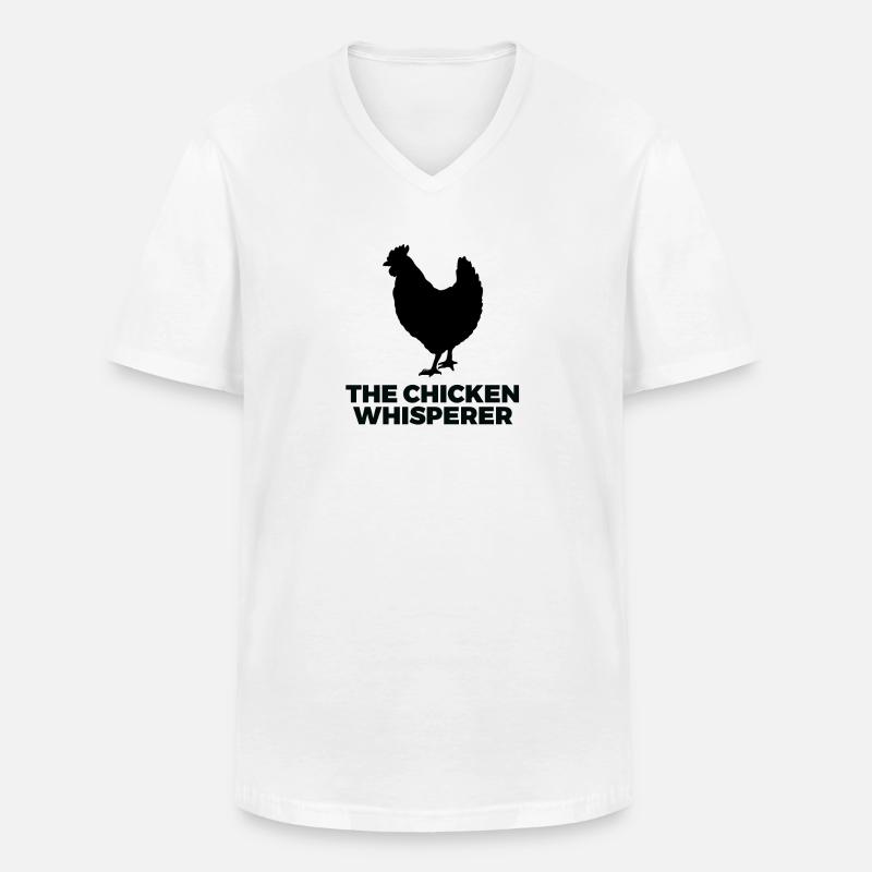 Der Hühnerflüsterer - Männer-T-Shirt mit V-Ausschnitt - Weiß